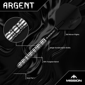 Mission Darts Steel Darts Argent 90% Tungsten Steeltip Darts Steeldart