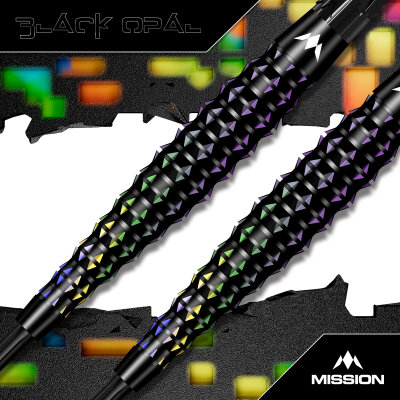 Mission Darts Steel Darts Black Opal 95% Tungsten mit Caliburn EVO-Spitze Steeltip Darts Steeldart