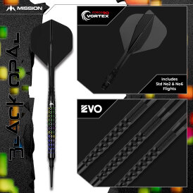 Mission Darts Soft Darts Black Opal 95% Tungsten Softtip Darts Softdart 20 g