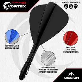 Mission Force 90 Vortex Moulded Flight & Shaft System IM Intermediate Schwarz Kite