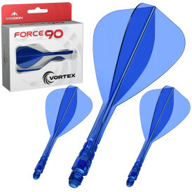 Mission Force 90 Vortex Moulded Flight & Shaft System IM Intermediate Blau Kite