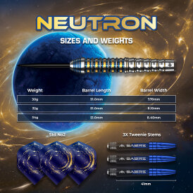 Mission Darts Steel Darts Neutron 95% Tungsten Steeltip Darts Steeldart 30 g