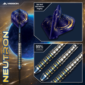 Mission Darts Steel Darts Neutron 95% Tungsten Steeltip Darts Steeldart 30 g