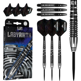 Mission Darts Steel Darts Labyrinth 90% Tungsten Steeltip Darts Steeldart 22 g