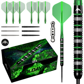 Mission Darts Steel Darts Moldavite 95% Tungsten mit Caliburn EVO-Spitze Steeltip Darts Steeldart 23 g