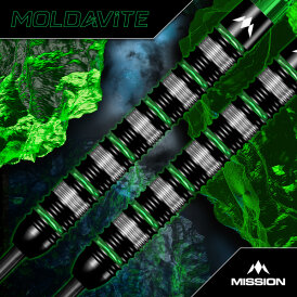 Mission Darts Steel Darts Moldavite 95% Tungsten mit Caliburn EVO-Spitze Steeltip Darts Steeldart 23 g