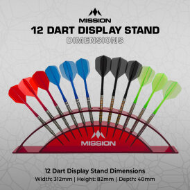 Mission Dart Display Station 12 Dart Display Stand Display Stand Dartständer Rot
