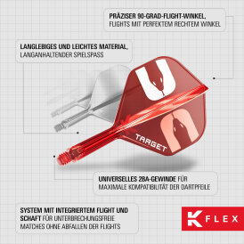 Target Dart K-Flex Flight- Schaftsystem Nathan Aspinall The Asp patentierten Twist-System Standard Nr.6 M Mittel
