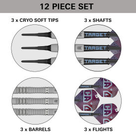 Target Soft Darts Cryo 13 90% Tungsten Softtip Darts Softdart 18 g