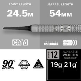 Target Soft Darts Cryo 12 90% Tungsten Softtip Darts Softdart 21 g