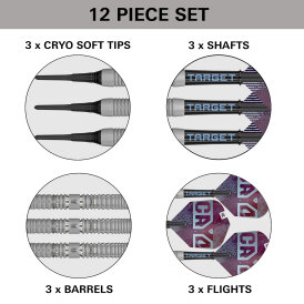 Target Soft Darts Cryo 12 90% Tungsten Softtip Darts Softdart 21 g