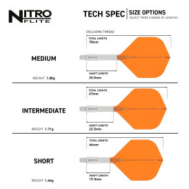 Red Dragon Nitro Flite Flight- Schaftsystem Nr.2 Weiß & Orange M Medium