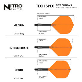 Red Dragon Nitro Flite Flight- Schaftsystem Nr.2 Schwarz & Orange S Short