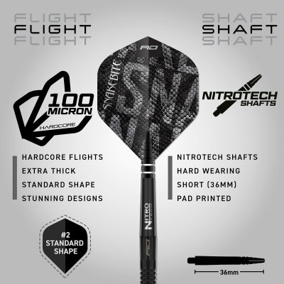 Red Dragon Steel Darts Peter Wright Black Mamba 90% Tungsten Steeltip Dart Steeldart