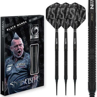 Red Dragon Soft Darts Peter Wright Black Mamba 90% Tungsten Softtip Dart Softdart 20 g