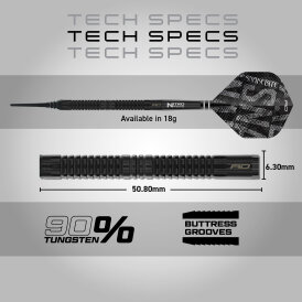 Red Dragon Soft Darts Peter Wright Black Mamba 90% Tungsten Softtip Dart Softdart 20 g