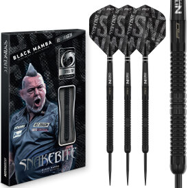 Red Dragon Steel Darts Peter Wright Black Mamba 90% Tungsten Steeltip Dart Steeldart 22 g