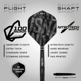 Red Dragon Steel Darts Peter Wright Black Mamba 90% Tungsten Steeltip Dart Steeldart 22 g