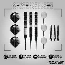 Red Dragon Soft Darts Recon Parallel Barrel 90% Tungsten Softtip Dart Softdart 20 g