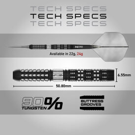 Red Dragon Steel Darts Recon Parallel Barrel 90% Tungsten Steeltip Dart Steeldart 24 g