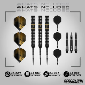 Red Dragon Steel Darts Ascend Parallel Barrel 90% Tungsten Steeltip Dart Steeldart