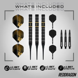 Red Dragon Soft Darts Ascend Parallel Barrel 90% Tungsten Softtip Dart Softdart 18 g