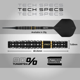 Red Dragon Soft Darts Ascend Torpedo Barrel 90% Tungsten Softtip Dart Softdart 22 g