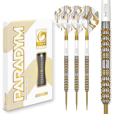 Red Dragon Steel Darts Paradym Gold Parallel Barrel 90% Tungsten Steeltip Dart Steeldart