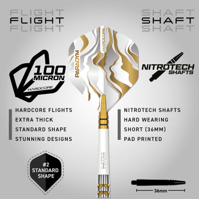 Red Dragon Steel Darts Paradym Gold Parallel Barrel 90% Tungsten Steeltip Dart Steeldart