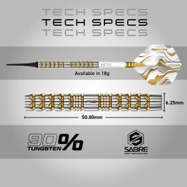 Red Dragon Soft Darts Paradym Gold Parallel Barrel 90% Tungsten Softtip Dart Softdart 20 g