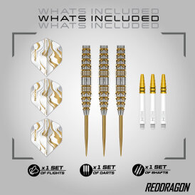 Red Dragon Steel Darts Paradym Gold Torpedo Barrel 90% Tungsten Steeltip Dart Steeldart 23 g