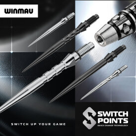 Winmau Steel Tip Switch Point Dart Wechsel- Spitzen Schraubspitzen Smooth, Groove, Wave, verschiedene Farben und Längen