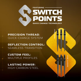 Winmau Steel Darts Switch Point Exion 90% Tungsten Steeltip Dart Steeldart 23 g