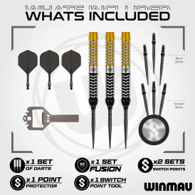 Winmau Steel Darts Switch Point Exion 90% Tungsten Steeltip Dart Steeldart 24 g