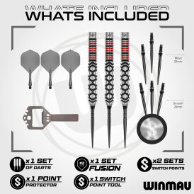 Winmau Steel Darts Switch Point Fornax Parallel 90% Tungsten Steeltip Dart Steeldart 24 g