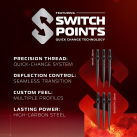 Winmau Steel Darts Switch Point Fornax Parallel 90% Tungsten Steeltip Dart Steeldart 24 g