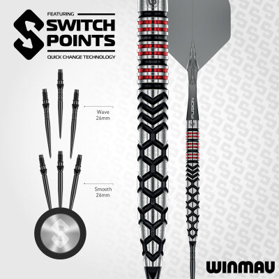 Winmau Steel Darts Switch Point Fornax Tapered 90% Tungsten Steeltip Dart Steeldart