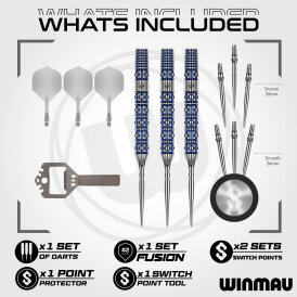 Winmau Steel Darts Switch Point Lunaris Parallel 90% Tungsten Steeltip Dart Steeldart
