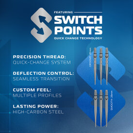 Winmau Steel Darts Switch Point Lunaris Parallel 90% Tungsten Steeltip Dart Steeldart 25 g