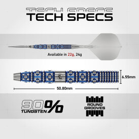 Winmau Steel Darts Switch Point Lunaris Tapered 90% Tungsten Steeltip Dart Steeldart 22 g