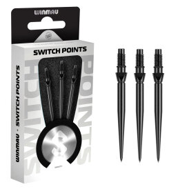 Winmau Steel Tip Switch Point Dart Wechsel- Spitzen Schraubspitzen Smooth Schwarz Smooth 26 mm