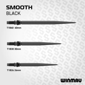 Winmau Steel Tip Switch Point Dart Wechsel- Spitzen Schraubspitzen Smooth Schwarz Smooth 40 mm
