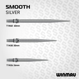 Winmau Steel Tip Switch Point Dart Wechsel- Spitzen Schraubspitzen Smooth Silber Smooth 30 mm