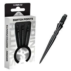 Winmau Steel Tip Switch Point Dart Wechsel- Spitzen Schraubspitzen Groove Schwarz Groove 26 mm