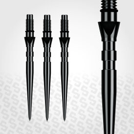 Winmau Steel Tip Switch Point Dart Wechsel- Spitzen Schraubspitzen Groove Schwarz Groove 26 mm