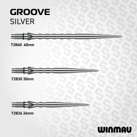 Winmau Steel Tip Switch Point Dart Wechsel- Spitzen Schraubspitzen Groove Silber Groove 26 mm