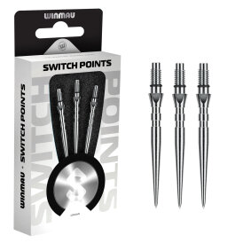 Winmau Steel Tip Switch Point Dart Wechsel- Spitzen Schraubspitzen Groove Silber Groove 40 mm
