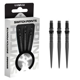 Winmau Steel Tip Switch Point Dart Wechsel- Spitzen Schraubspitzen Wave Schwarz Wave 26 mm