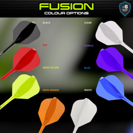 Winmau Dart Fusion Flight- Schaftsystem Nr.6 M Mittel Neon Orange