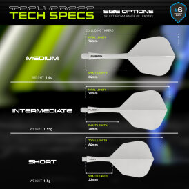 Winmau Dart Fusion Flight- Schaftsystem Nr.6 Intermediate Weiß